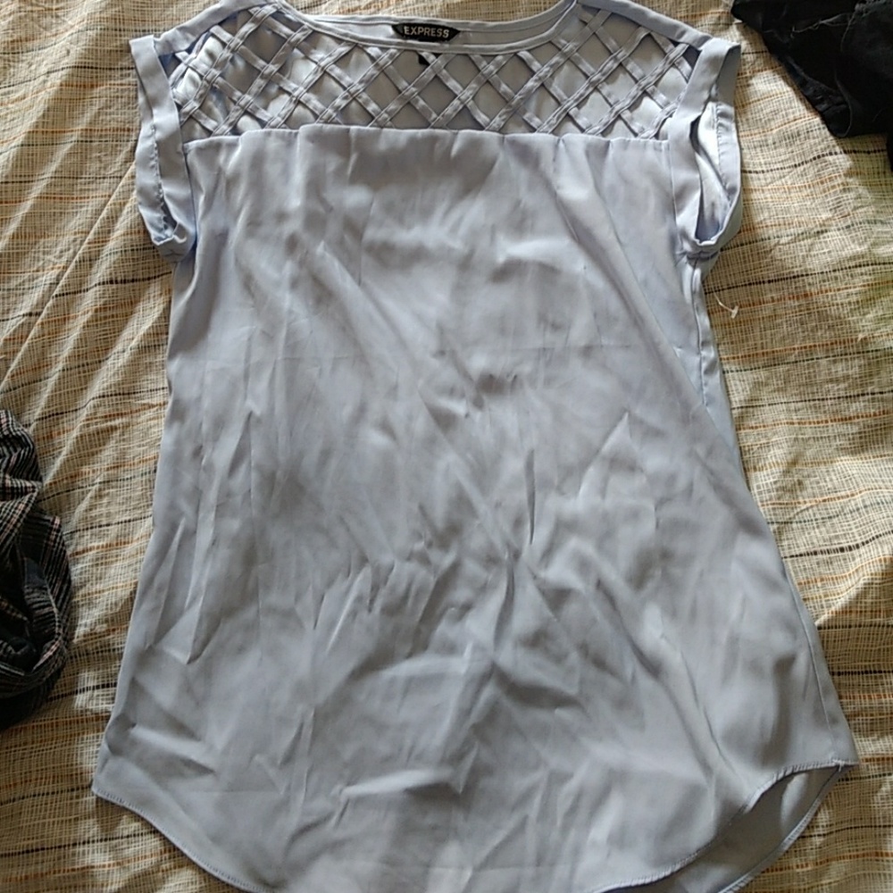 Express light blue work blouse